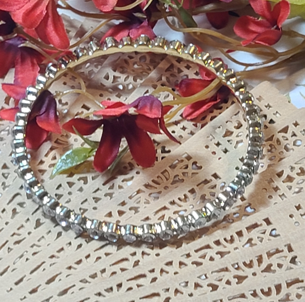 Unique Vintage Silver Crystal Bracelet